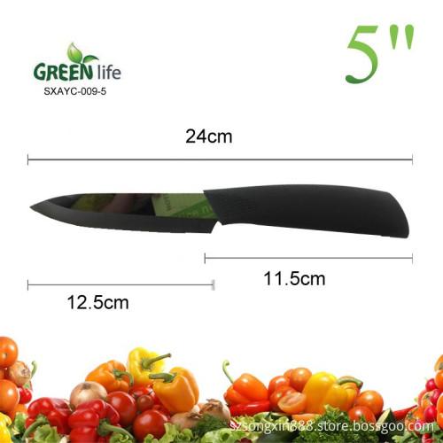 Mirror Polished,5 inch ceramic utility knife with soft handle for fruit and vegetable,new kitchen tool,hand polish
